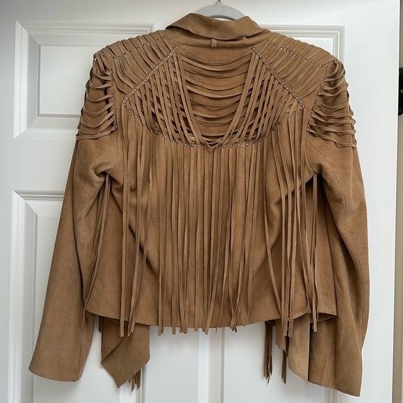 Haute Hippie Tan Fringe Jacket - Picture 1 of 3